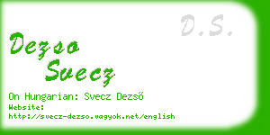 dezso svecz business card